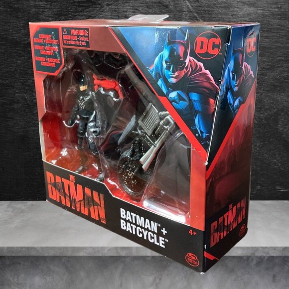 2022 DC The Batman Movie 4” BATMAN & BATCYCLE Spin Master New Sealed - Picture 5 of 7